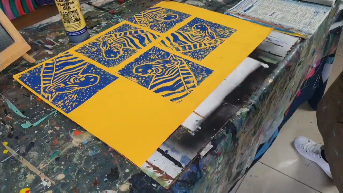lino cutting, printmaking