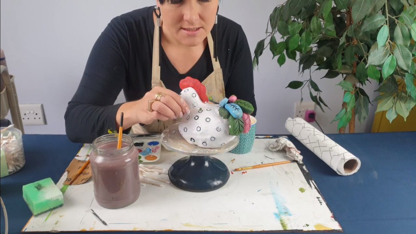 painting your chicken sculpture