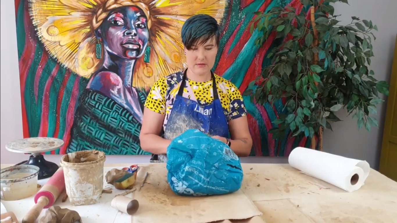 Air-dry clay sculpture