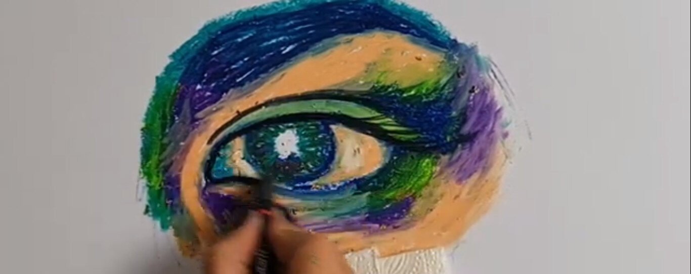 Oil pastel techniques - Using opaque black - Online Art Academy 