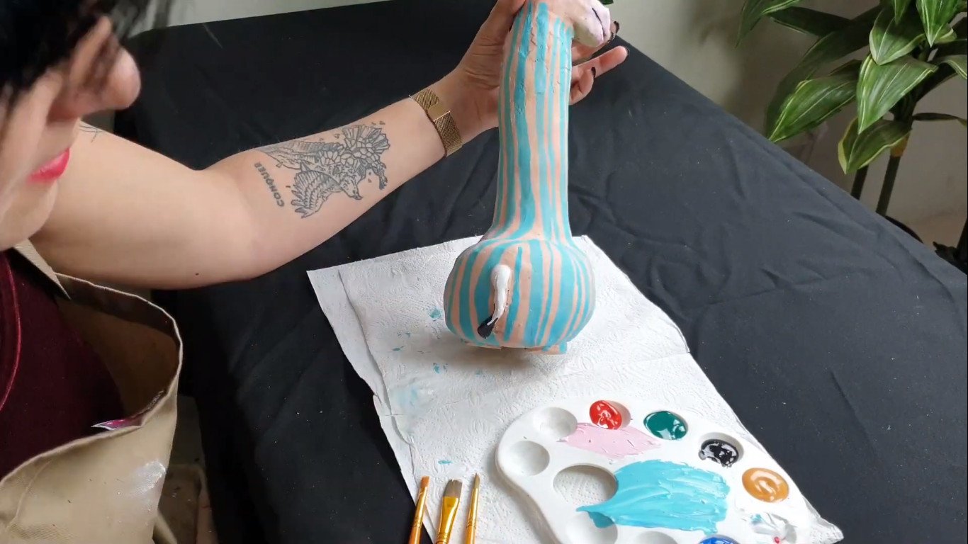 paint, giraffe, sculpture