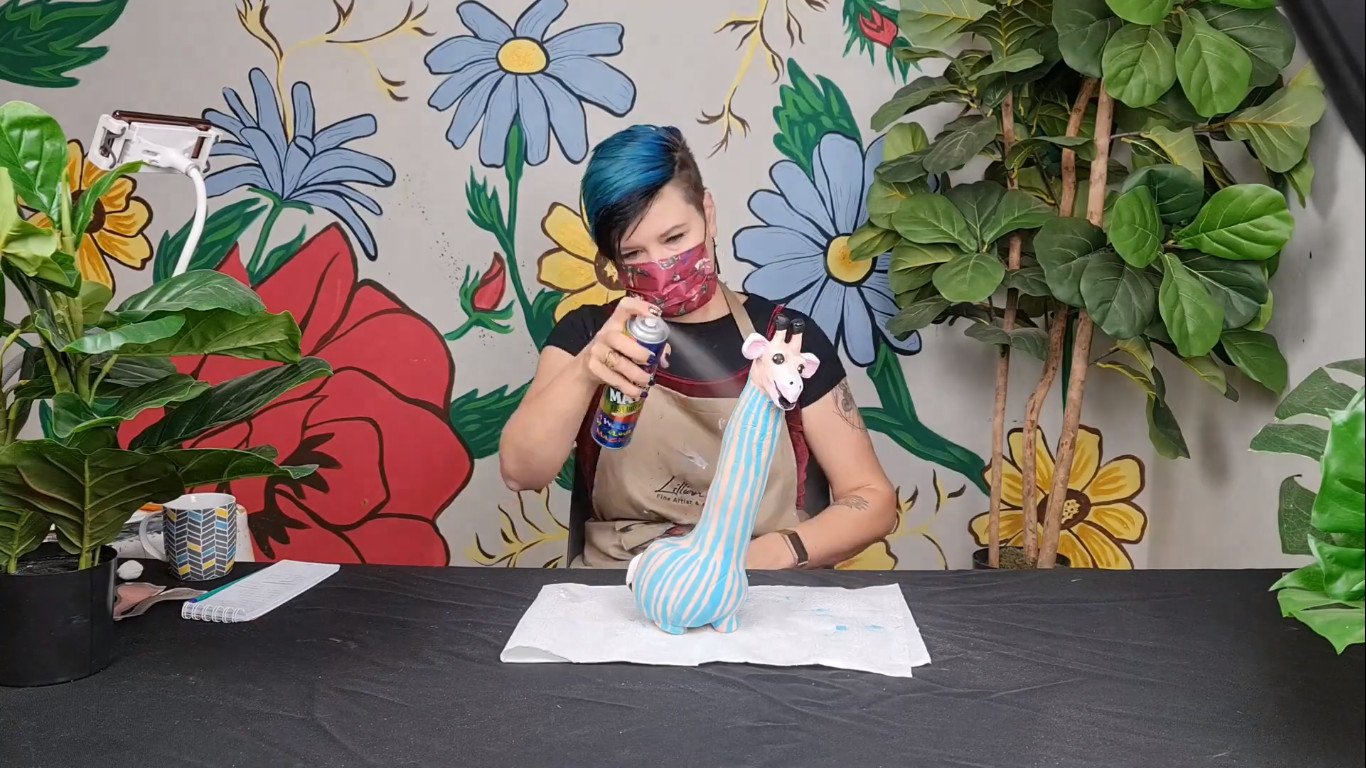 paint, giraffe, air-dry clay