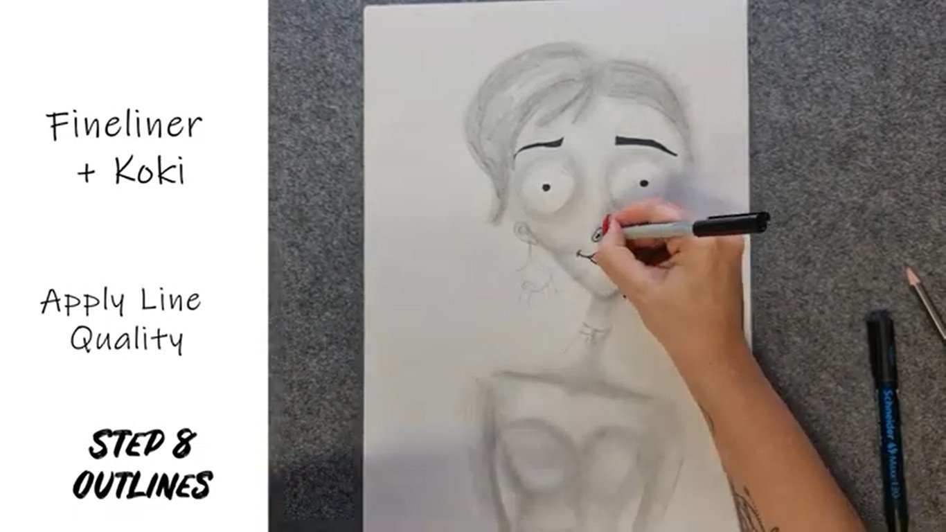 Tim Burton, self-portrait, animation