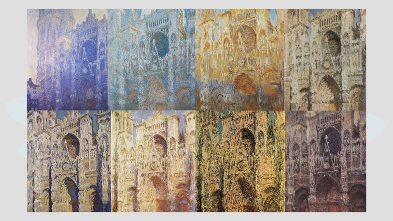 Monet different colours , temperatures and reflections