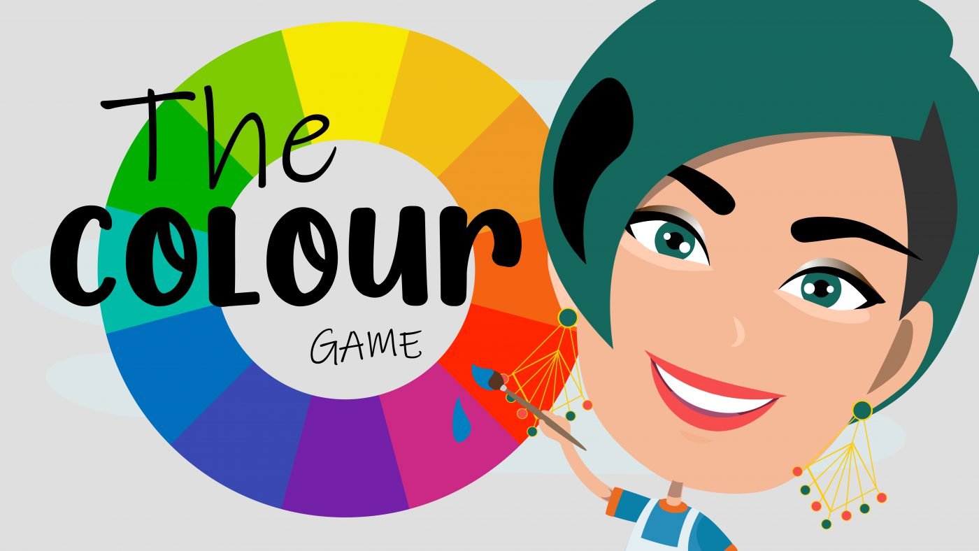 Cartoon of Lillian Gray infront of the colour game