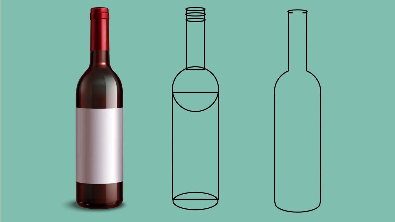 Bottle in basic shapes