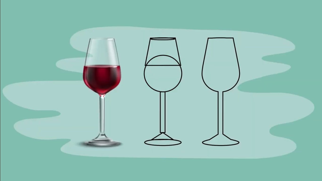 Wine glass in basic shapes