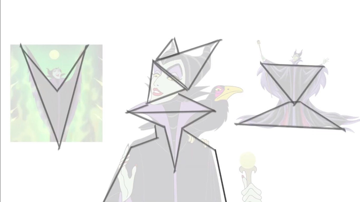 Sharp edges and shapes used to create malificent
