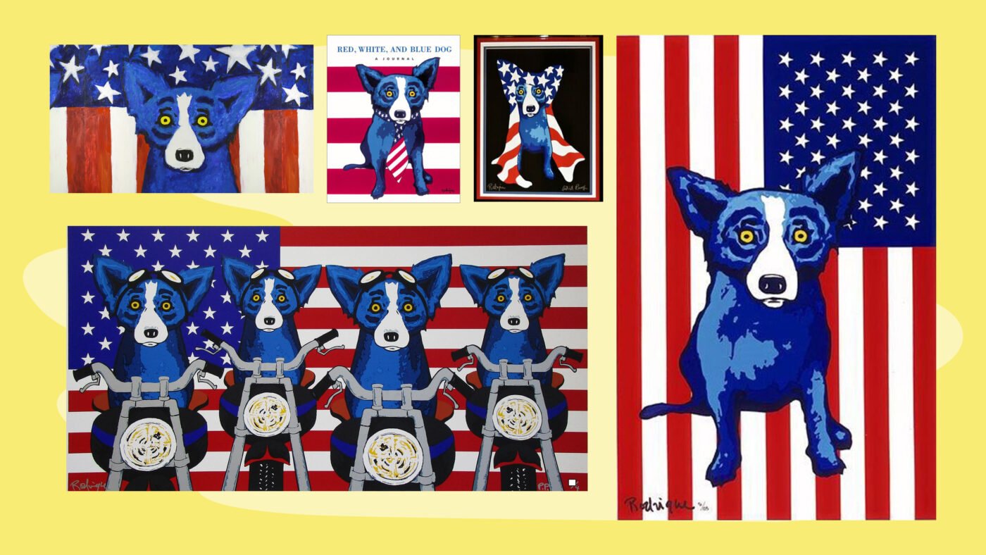 George Rodrigue  Blue Dog Rodigue, A Man and his Dog (ca. 1992